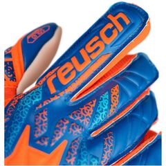 REUSCH rękawice bramkarskie Attrakt Starter Solid Finger Support Junior, Kolor: pomarańczowy, Rozmiar: 8, 3 zdjęcie