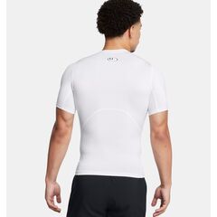 UNDER ARMOUR koszulka treningowa męska t-shirt HG Armour Comp SS biała, Kolor: biały, Rozmiar: XXL, 2 zdjęcie