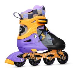 NILS EXTREME rolki rekreacyjne z kauczukowymi kołami NA13810 TWIST, Kolor: żółty, Rozmiar: 31-34, 3 zdjęcie