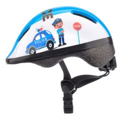 Kask rowerowy dziecięcy Meteor KS06 Police, Kolor: niebiesko-biały, Rozmiar: 44-48