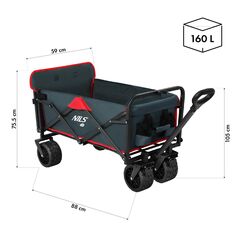 NILS CAMP wózek transportowy turystyczny 160L NC2601 antracytowy, 2 zdjęcie