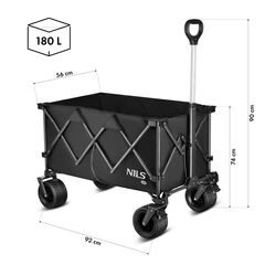 NILS CAMP wózek transportowy turystyczny 180L NC2604 czarny, 6 zdjęcie