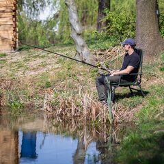 NILS CAMP fotel wędkarski z podnóżkiem leżak turystyczny NC1802 zielony, 3 zdjęcie