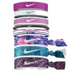 Nike Opaski do włosów Mixed 9 szt 3 szerokości multikolor, Kolor: czarny, Rozmiar: 420x10 mm
