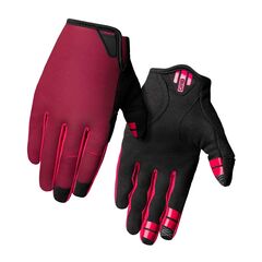 GIRO Rękawiczki damskie LA DND czerwony, Kolor: czerwony, Rozmiar: M (obwód dłoni 203-229 mm / dł. dłoni 181-188 mm)