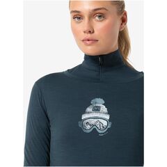 Koszulka z długim rękawem damska SUPER.NATURAL W Gogeanie LS granatowa wełna merino, 2 zdjęcie