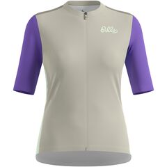 Koszulka rowerowa damska Odlo ESSENTIAL HERITAGE PRINT T-shirt s/u collar s/s full zip szara, Kolor: szary, Rozmiar: S