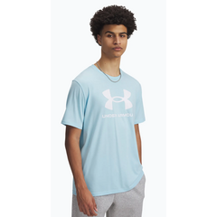 UNDER ARMOUR t-shirt męski koszulka treningowa LOGO UPDATE błękitna, Kolor: niebieski, Rozmiar: S