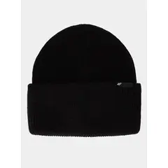 4F czapka z szerokim wywinięciem typu beanie 4FJWAW25ACAPU652, Kolor: czarny, Rozmiar: one size