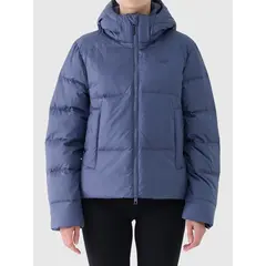 4F kurtka damska zimowa puchowa z kapturem 4FWAW25TDJAF594 granatowa