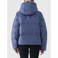 4F kurtka damska zimowa puchowa z kapturem 4FWAW25TDJAF594 granatowa