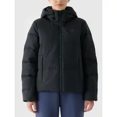 4F kurtka damska zimowa puchowa z kapturem 4FWAW25TDJAF594 czarna