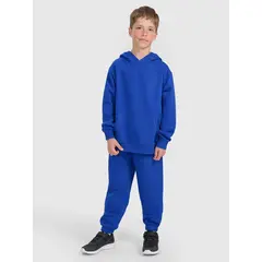 4F spodnie chłopięce z miękkim meszkiem wewnątrz z haftem