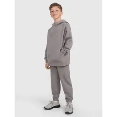 4F spodnie chłopięce z miękkim meszkiem wewnątrz z haftem