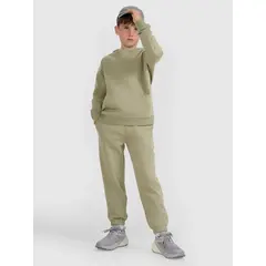 4F spodnie chłopięce z miękkim meszkiem wewnątrz z haftem