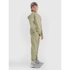 4F spodnie chłopięce z miękkim meszkiem wewnątrz z haftem