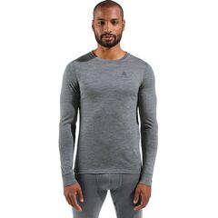 ODLO Koszulka męska BL TOP crew neck l/s MERINO 200 szara, Kolor: szary, Rozmiar: XL