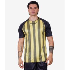 GIVOVA koszulka męska t-shirt treningowy  TRATTO INTERLOCK czarno-żółta, Kolor: czarny, Rozmiar: XS