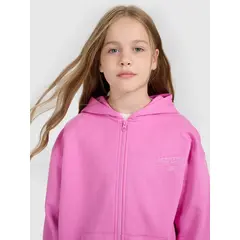 4F bluza dresowa dla dziewczynek rozpinana 4FJWAW25TSWSF1941 różowy