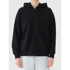 4F bluza damska z kapturem na zamek 4FWAW25TSWSF1886 czarny