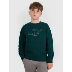 4F bluza dresowa chłopięca bez kaptura 4FWAW25TSWSM1960 zielony