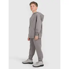 4F bluza dresowa chłopięca z kapturem 4FJWAW25TSWSM1945 szary