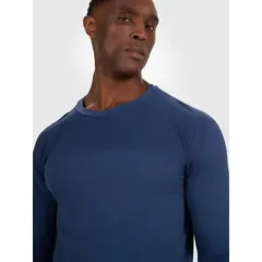 4F bezszwowa koszulka męska treningowa 4FWAW25TFLOM404 niebieski