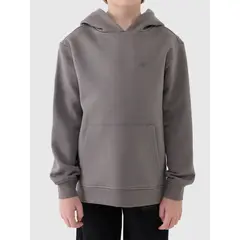 4F bluza dresowa chłopięca z kapturem 4FJWAW25TSWSM1945 szary