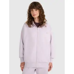 4F bluza damska z kapturem na zamek 4FWAW25TSWSF1886 fioletowy