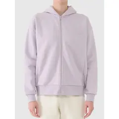 4F bluza damska z kapturem na zamek 4FWAW25TSWSF1886 fioletowy