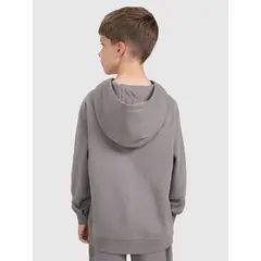 4F bluza dresowa chłopięca z kapturem 4FJWAW25TSWSM1945 szary