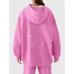 4F bluza dresowa dla dziewczynek rozpinana 4FJWAW25TSWSF1941 różowy