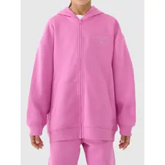 4F bluza dresowa dla dziewczynek rozpinana 4FJWAW25TSWSF1941 różowy