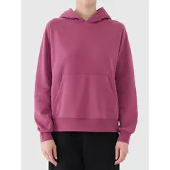 4F bluza dresowa damska z kapturem 4FWAW25TSWSF1976 czerwony