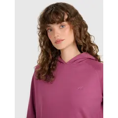 4F bluza dresowa damska z kapturem 4FWAW25TSWSF1976 czerwony