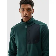 4F bluza polarowa męska z kieszonką na klatce 4FWAW25TFLEM414 zielony