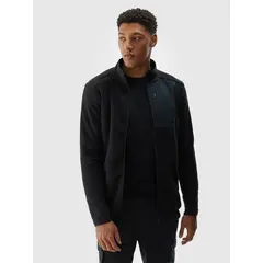 4F bluza polarowa męska z kieszonką na klatce 4FWAW25TFLEM414 czarny