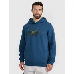 4F bluza męska z kapturem bawełniana 4FWAW25TSWSM1904 zielony