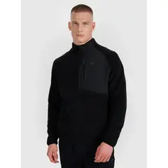 4F bluza polarowa męska polar rozpinany 4FWAW25TFLEM339 czarny