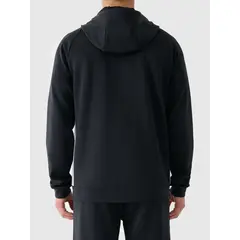 4F bluza męska treningowa zapinana z wykończeniem szybkoschnącym 4FWAW25TFSWM587 czarny