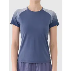4F koszulka damska z wykończeniem szynkoschnącym 4FWAW25TFTSF1510 niebieski