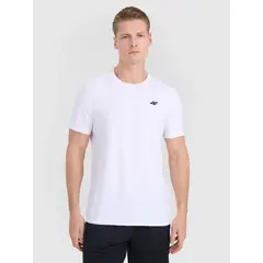 4F koszulka męska treningowa z wykończeniem szybkoschnącym 4FWMM00TFTSM1830 biały