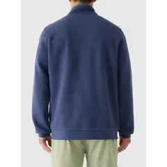 4F bluza z dzianiny o waflowym splocie z zamkiem 1/3  4FWAW25TSWSM1930 niebieski