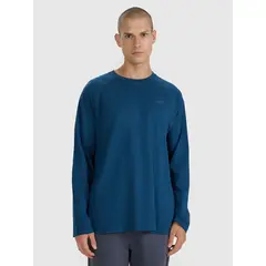 4F koszulka z długim rękawem męska longsleeve 4FWAW25TLONM474 niebieski