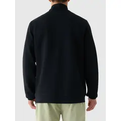 4F bluza z dzianiny o waflowym splocie z zamkiem 1/3  4FWAW25TSWSM1930 czarny