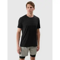 4F koszulka męska treningowa z wykończeniem szybkoschnącym 4FWMM00TFTSM1830 czarny