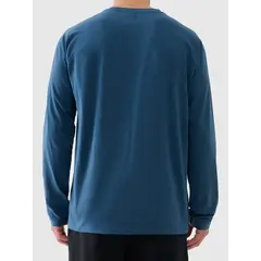 4F koszulka z długim rękawem męska longsleeve 4FWAW25TLONM474 niebieski