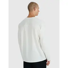 4F koszulka z długim rękawem męska longsleeve 4FWAW25TLONM474 biały