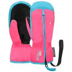 REUSCH rękawice dziecięce jednopalczaste Ben Mitten różowo-niebieskie, Kolor: różowy, Rozmiar: III