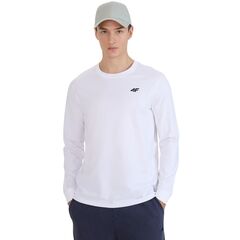 4F koszulka z długim rękawem męska longsleeve 4FWMM00TLONM432 biała, Kolor: biały, Rozmiar: XXL